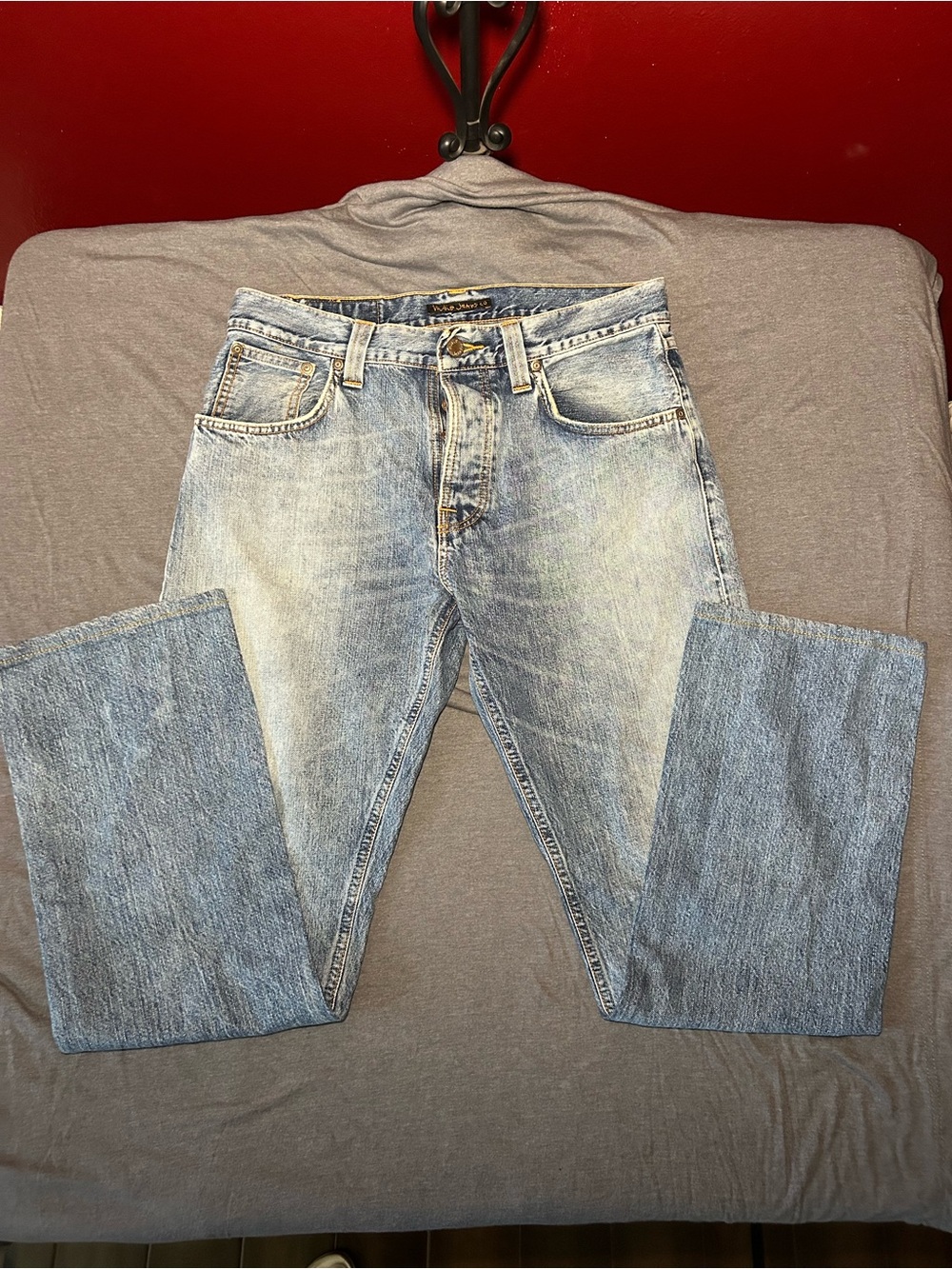 Nudie Jeans Men's Straight Light Blue Wash